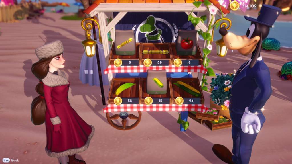 buying seeds from goofy in disney dreamlight valley