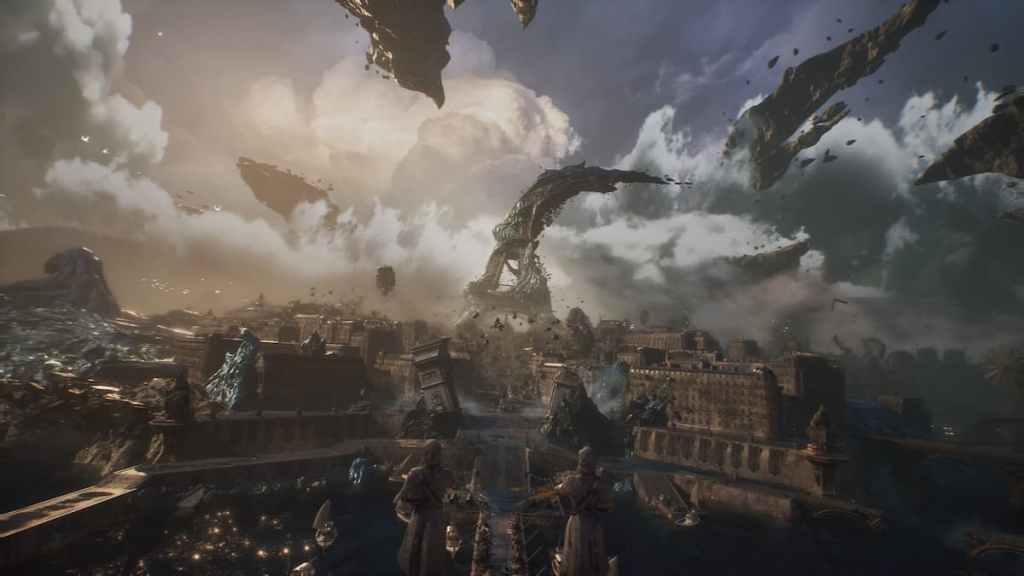 A warped Eifel-like tower in a French-themed city in Expedition 33. 