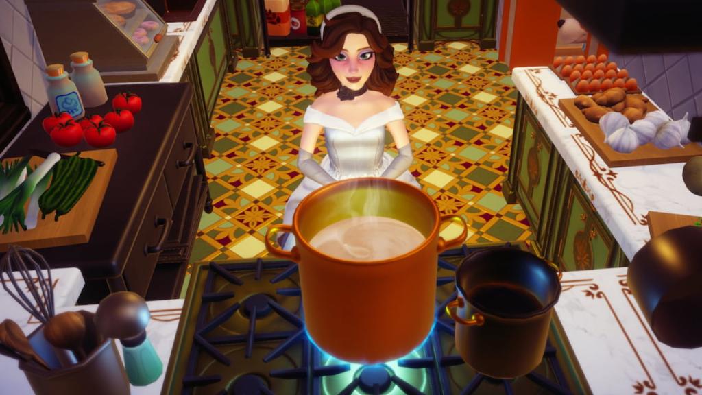 Cooking in kitchen in disney dreamlight valley