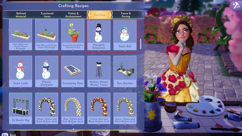craftable snowman disney dreamlight valley
