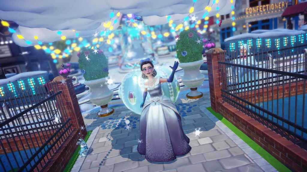 decorations in plaza by spell pumpkin in disney dreamlight valley