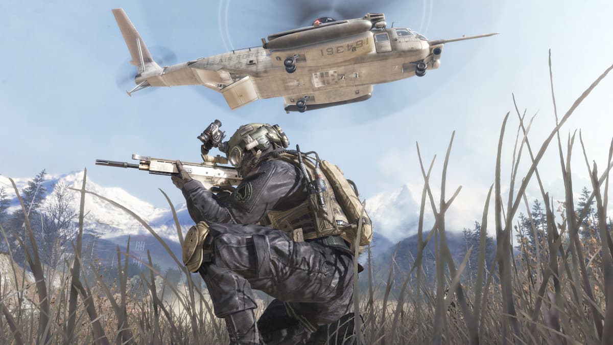 MW2 soldier and helicopter