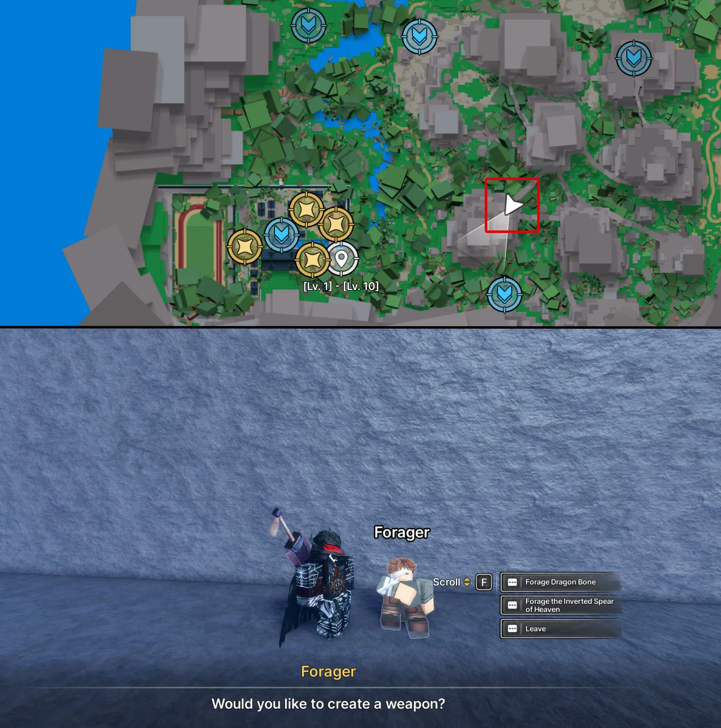 jujutsu zero weapon crafting npc location forager