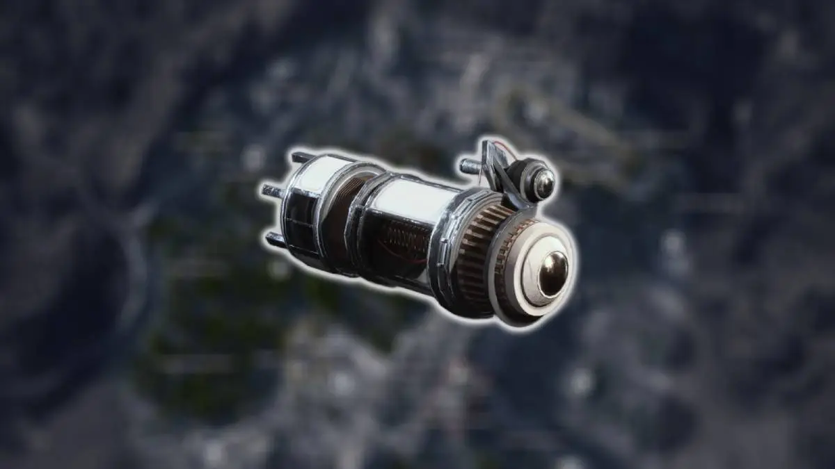 A Sentinel Firing Core in ARC Raiders overlaid over a 3D map of Dam Battlegrounds.