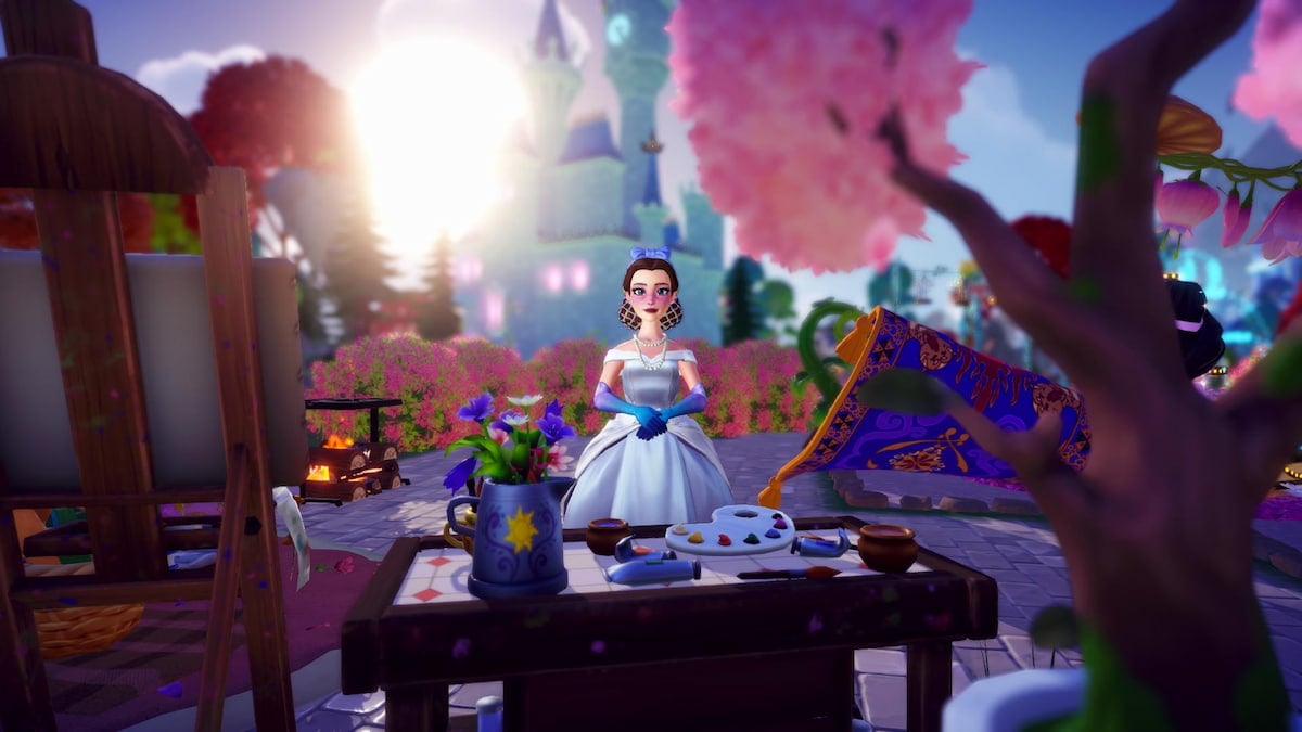 Standing behind crafting station in disney dreamlight valley
