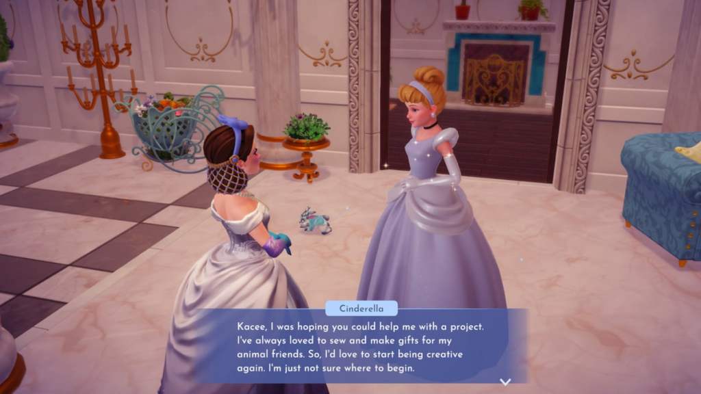 Talking to cinderella in disney dreamlight valley