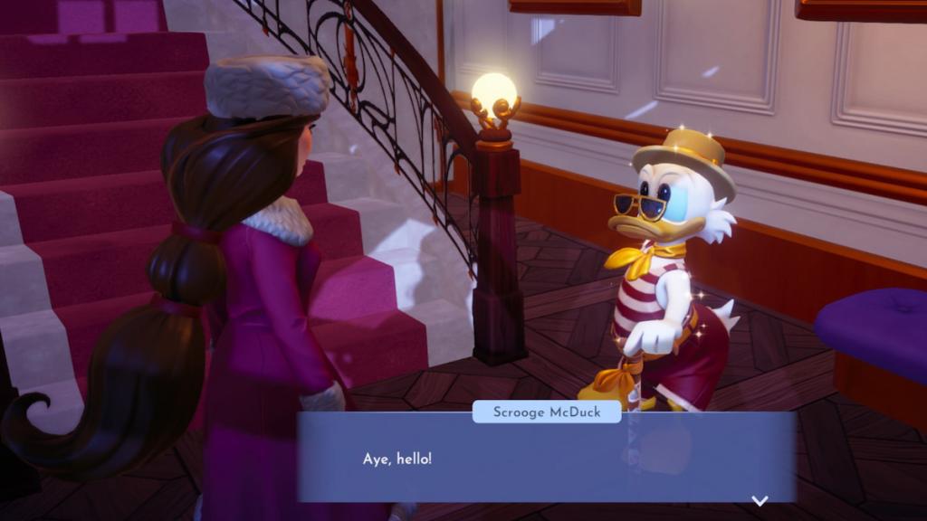 Talking to Scrooge in disney dreamlight valley