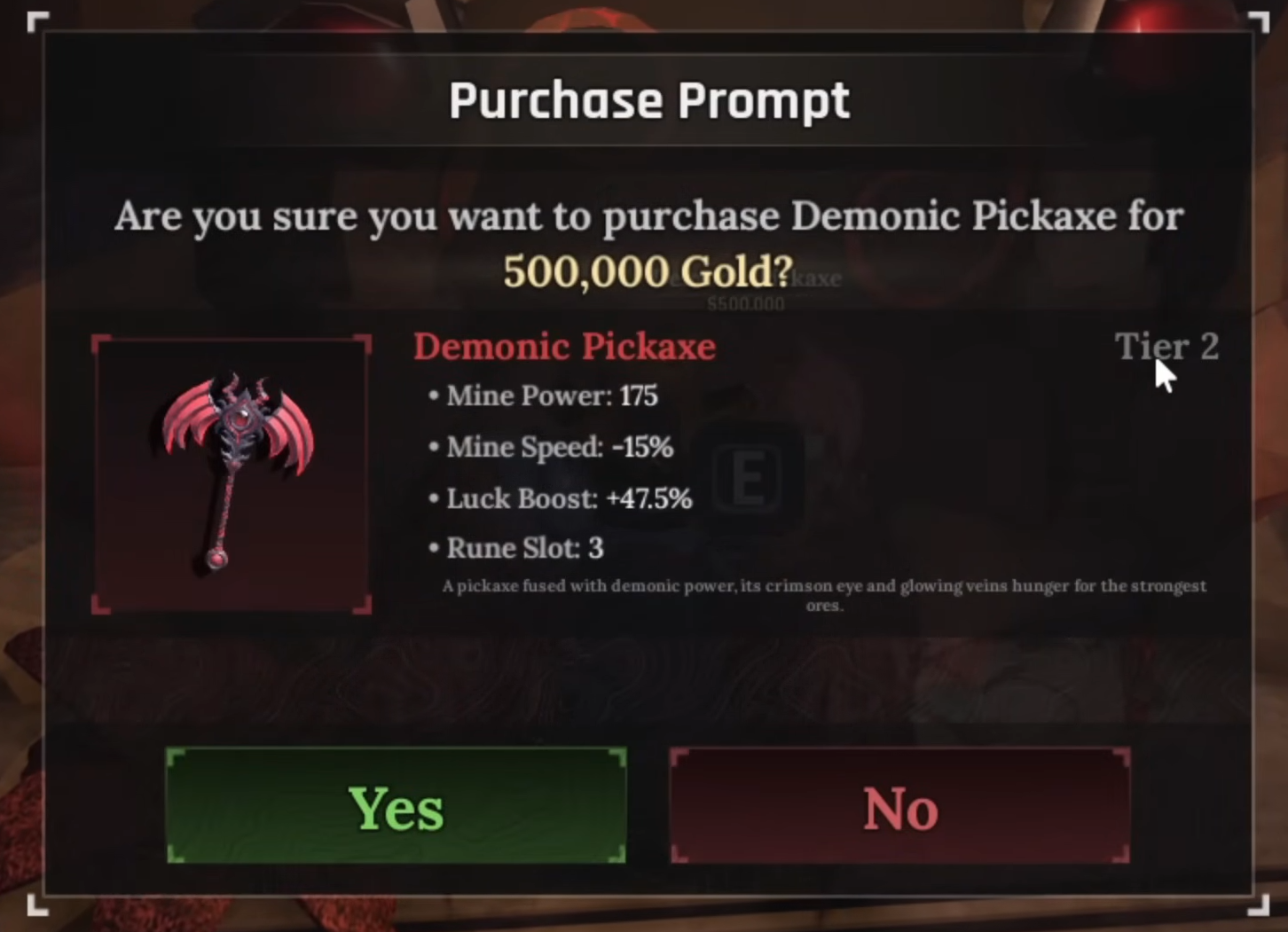 the forge demonic pickaxe stats