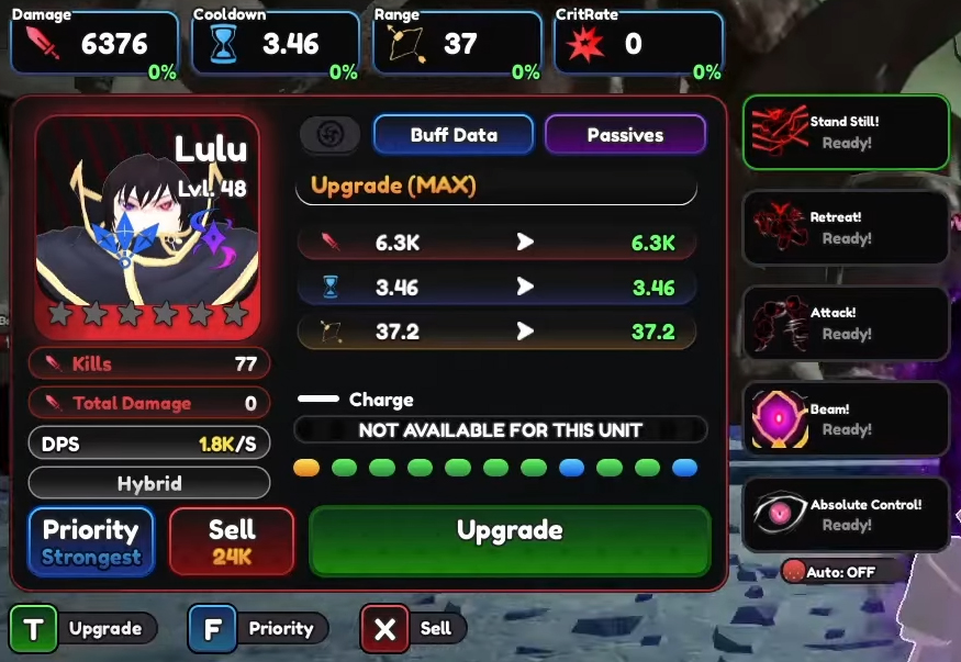 secret unit lulu showcase and stats in universal tower defense
