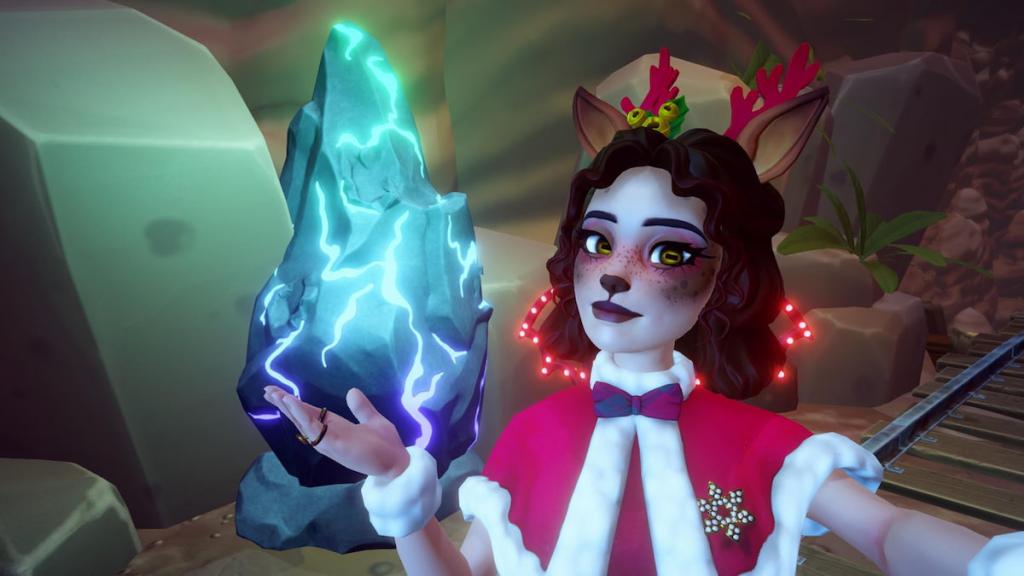 Taking picture with vitalys crystal rock in disney dreamlight valley