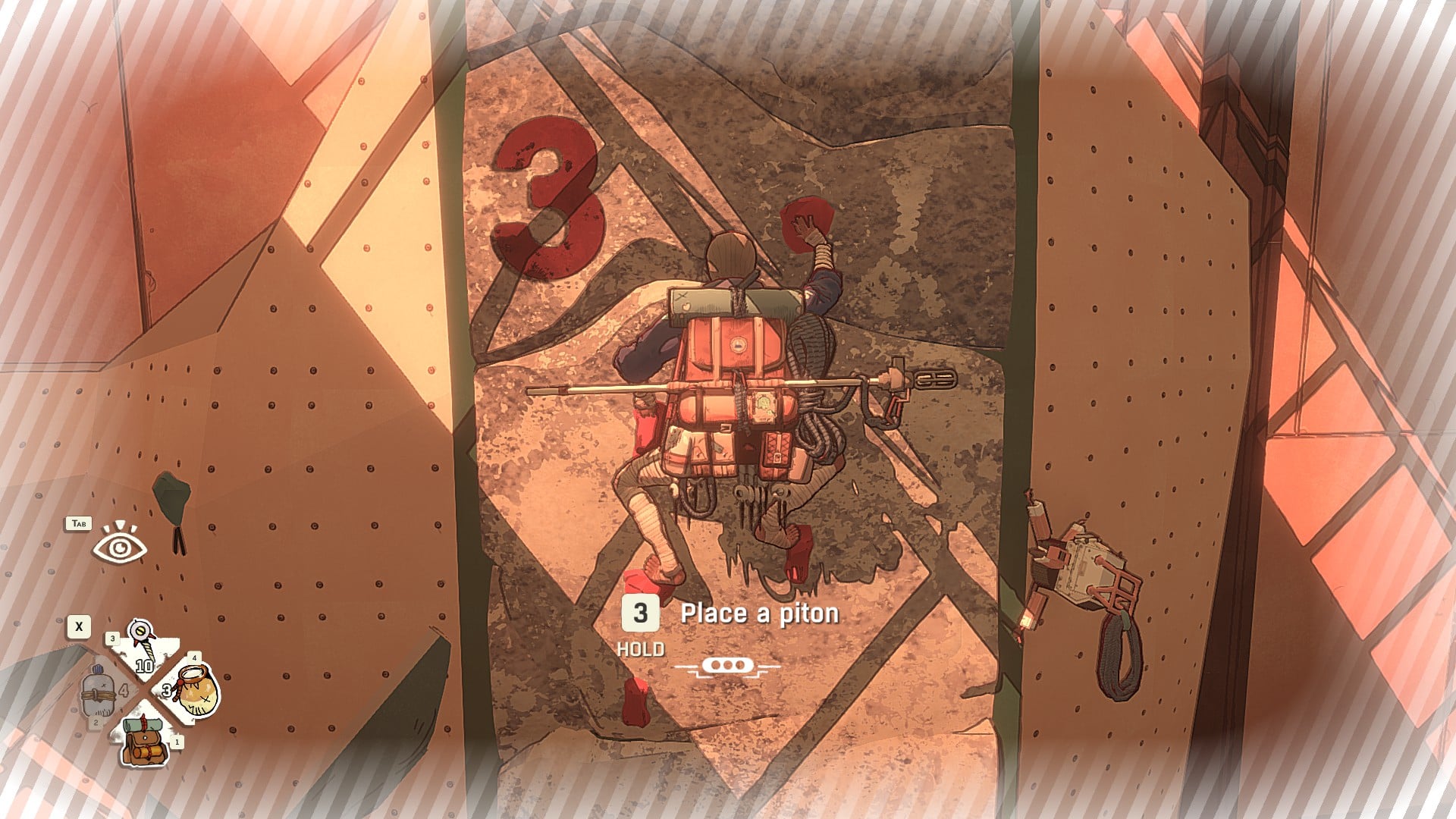 Climbing a rock in Cairn