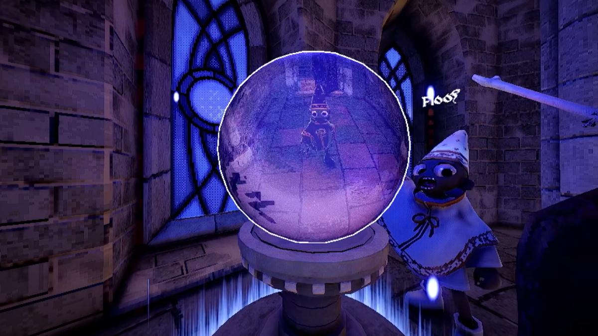 Looking through a crystal ball to spectate teammate in YAPYAP