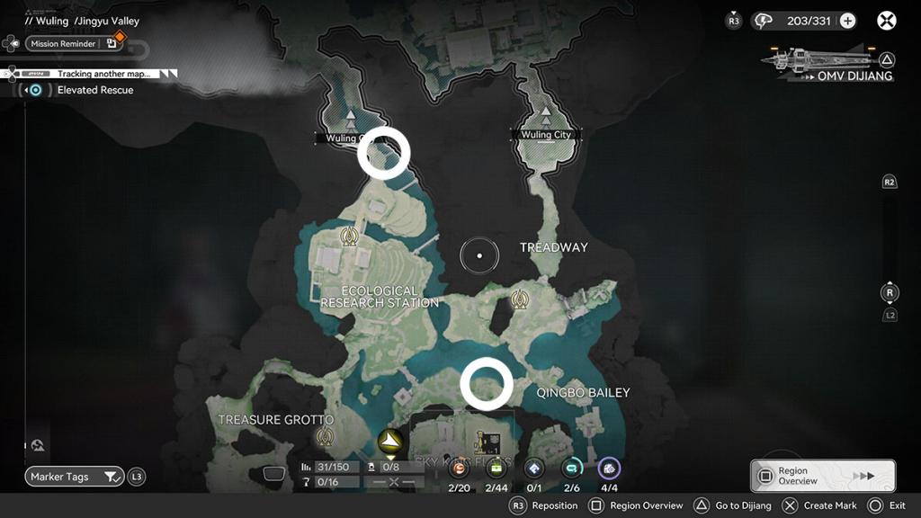 The locations of two Template Crates in Endfield.