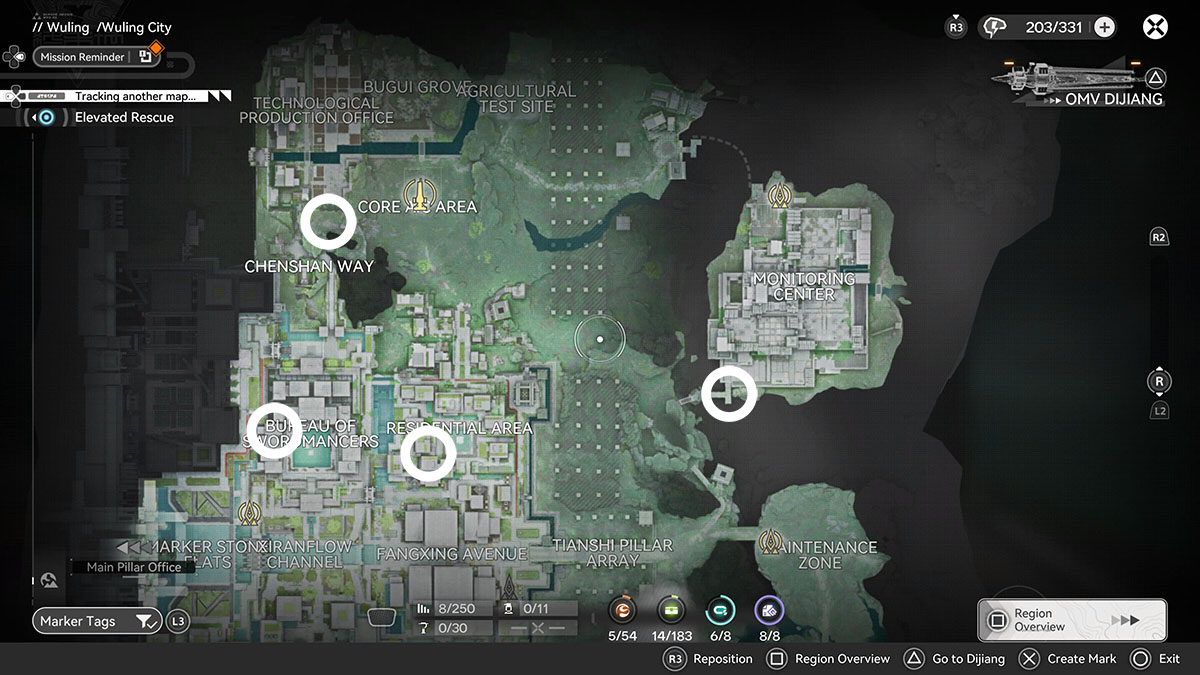 The locations of the final four Template Crates in Endfield.