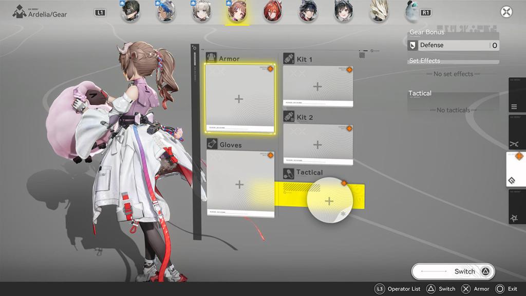 Ardelia's gear screen in Arknights Endfield. 
