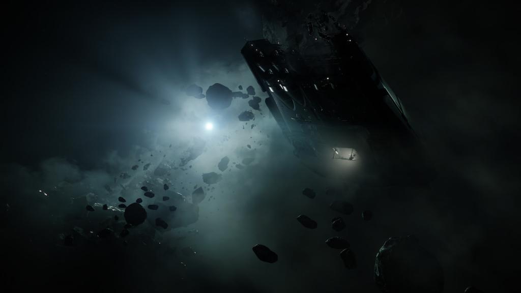 The Glykon, a Cabal ship in the darkness of deep outer space.