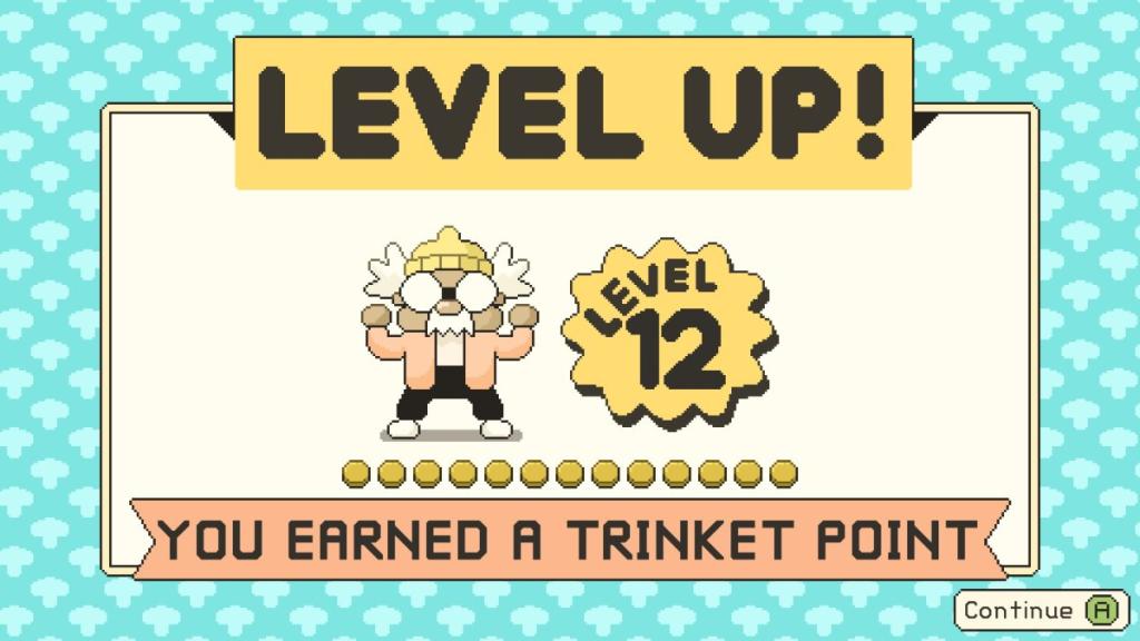 Level 12 achievement screen with 12th Tricket point earned