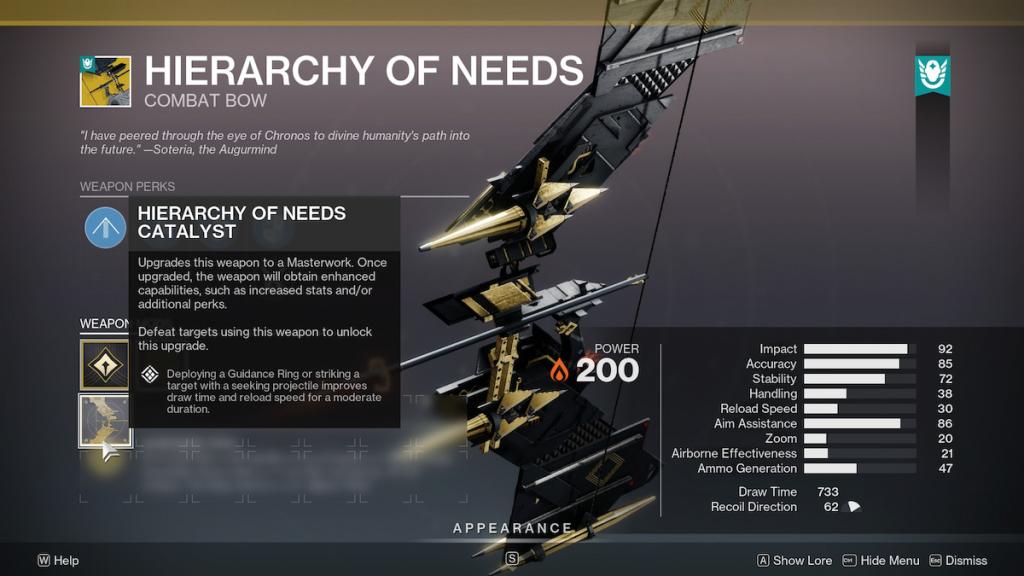  "Deploying a Guidance Ring or striking a target with a seeking projectile improves draw time and reload speed for a moderate duration."