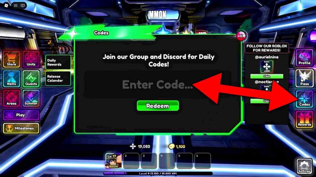 How to redeem Anime Paradox codes.