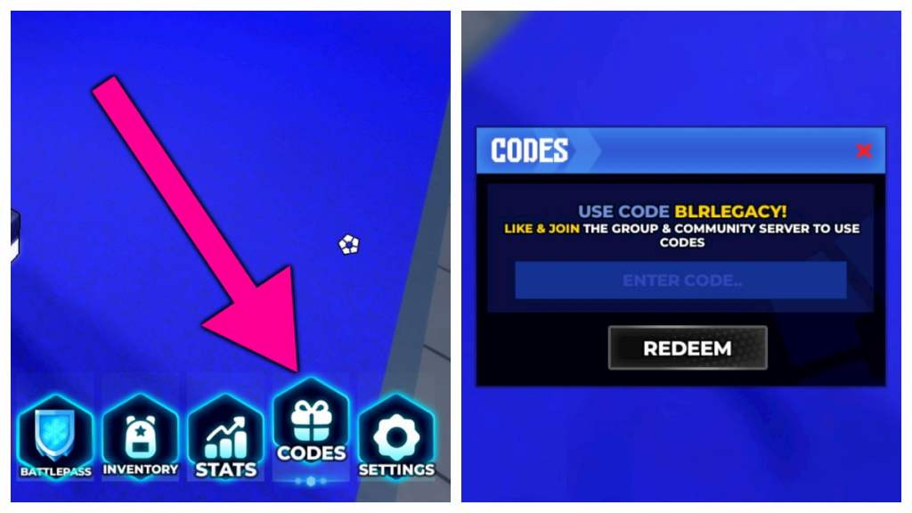 How to redeem BLR: Legacy codes.