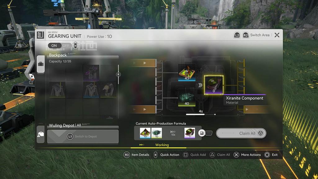The recipe for Xiranite Components in Arknights Endfield.