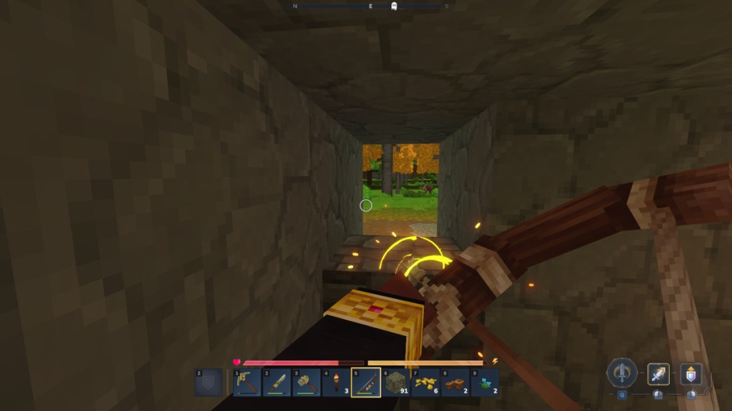 Charging an arrow shot in Hytale.