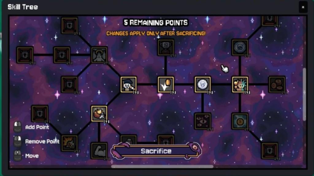 Skills in Gambler's Table