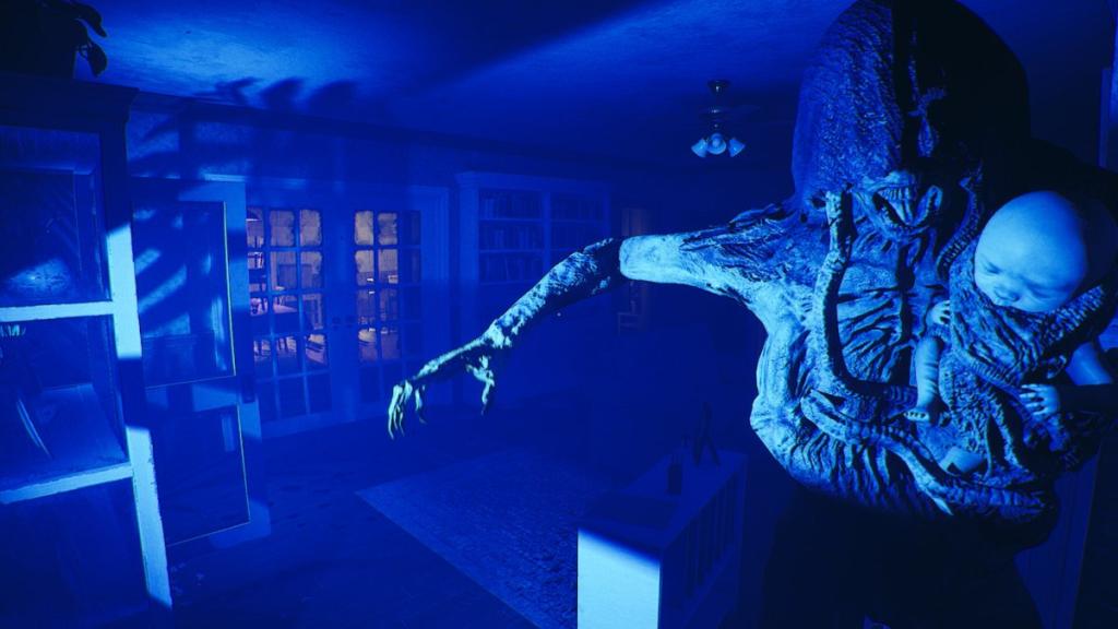 Close up of the mother entity inside the blue room