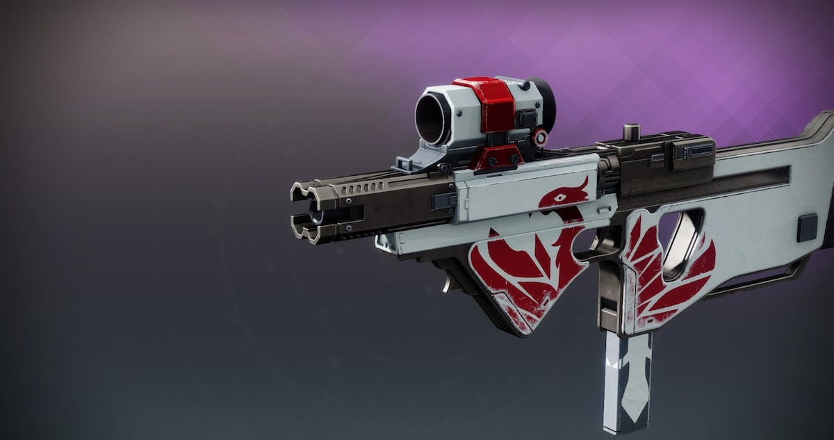The Peculiar Charm SMG, with a white-and-red color scheme.