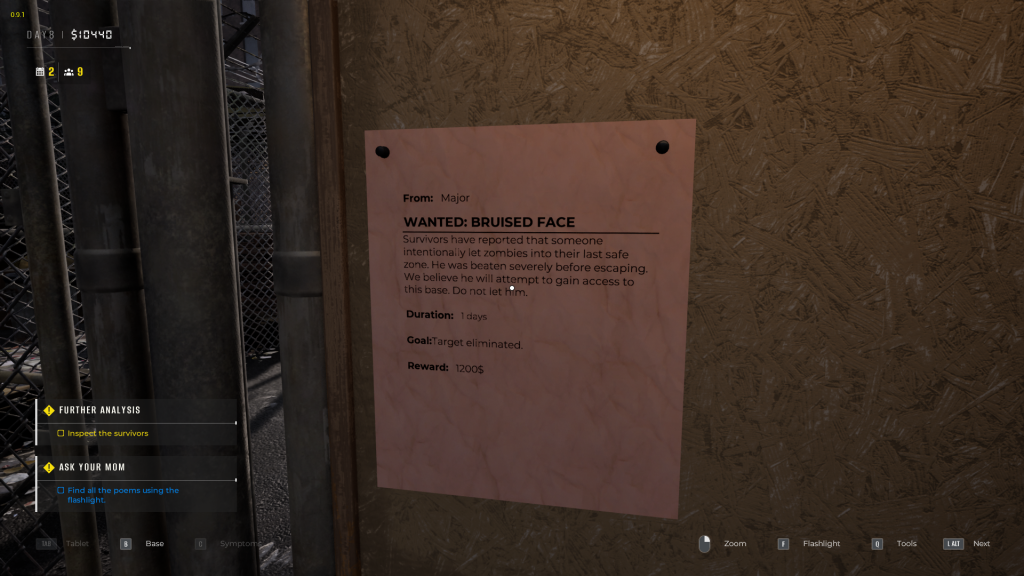 Bruised Face quest in Quarantine Zone