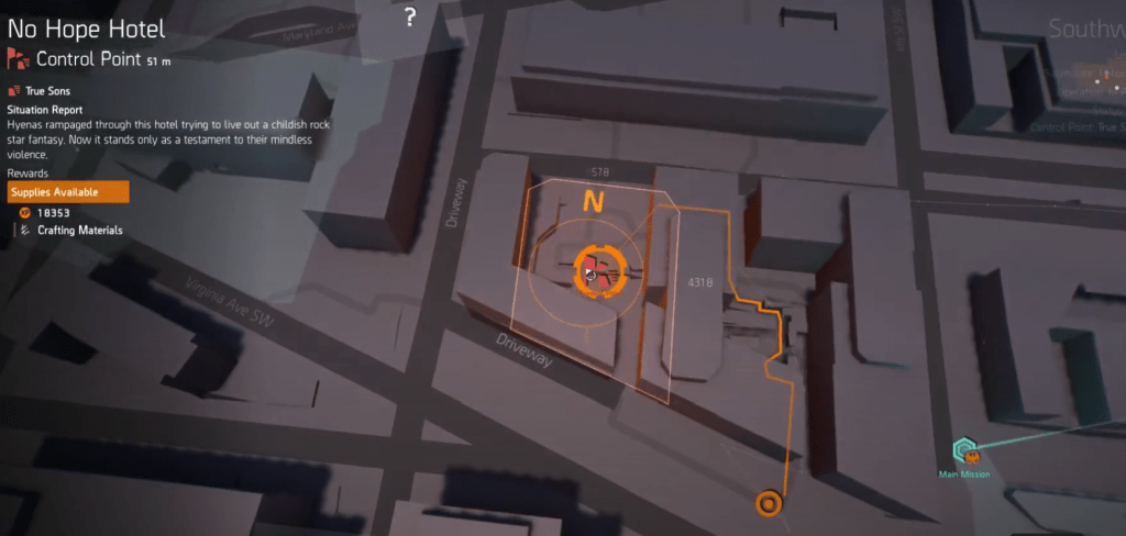 No Hope Hotel control point in The Division 2