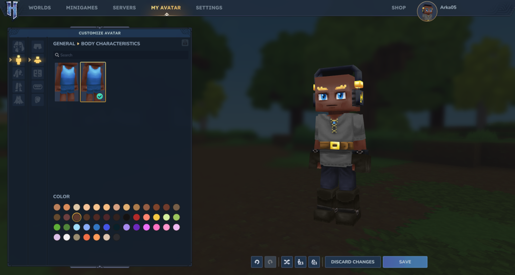 Skin color choices in Hytale