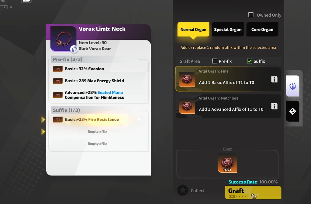 Gear grafting in Torchlight Infinite