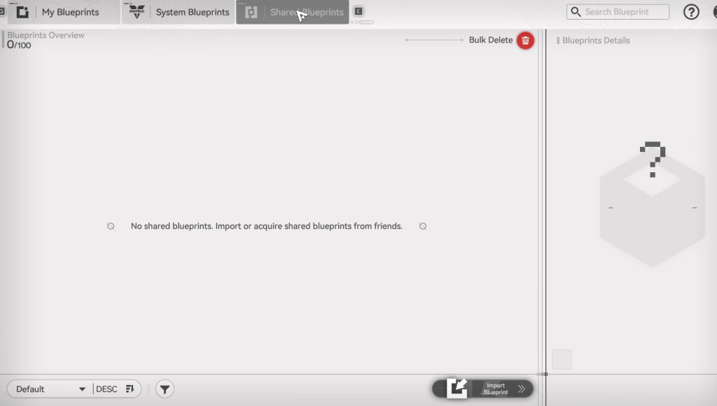 Shared Blueprints section in Arknights Endfield