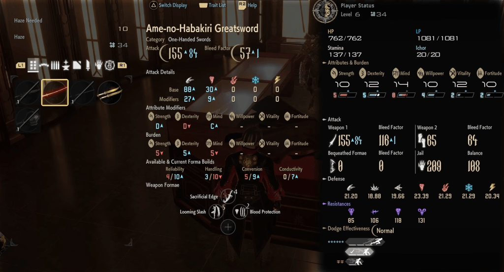 Burden meter in Code Vein 2