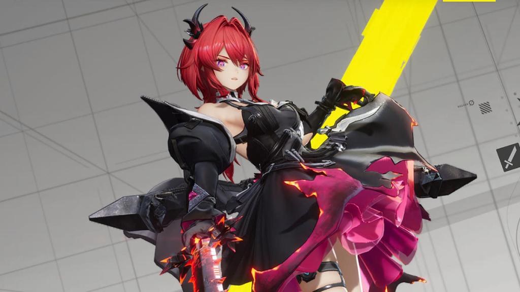 Laevatain wields her signature Forgeborn Scathe.