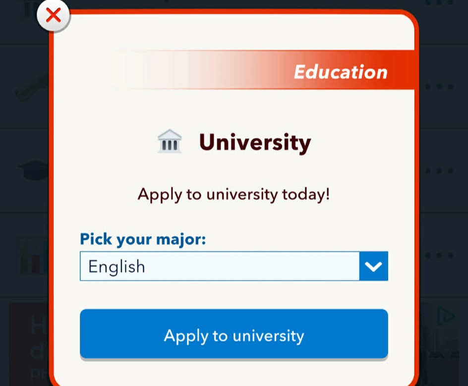 enrolling in university in bitlife