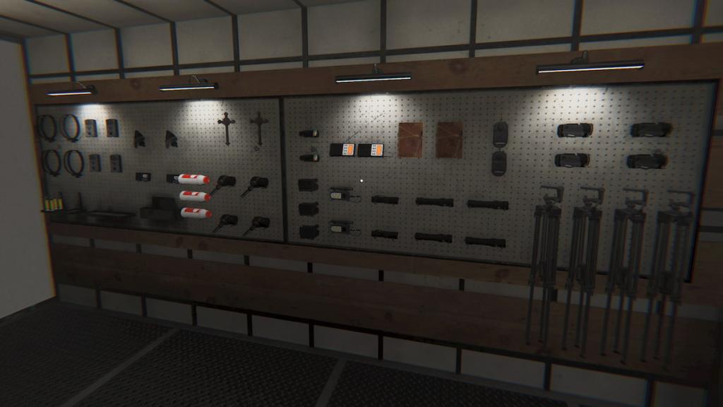 all challenge equipment hung on wall in phasmophobia