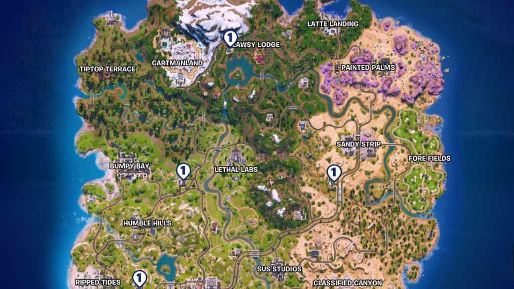 Gas stations on map in fortnite