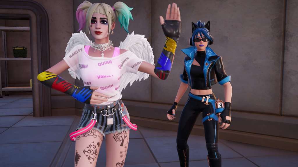 Harley quinn dancing in front of hope in fortnite