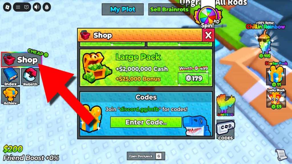 How to redeem My Fishing Brainrots codes. 