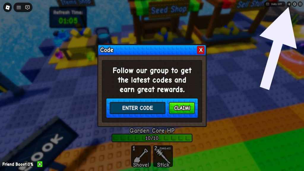 How to redeem Plant Brainrot Simulator codes.