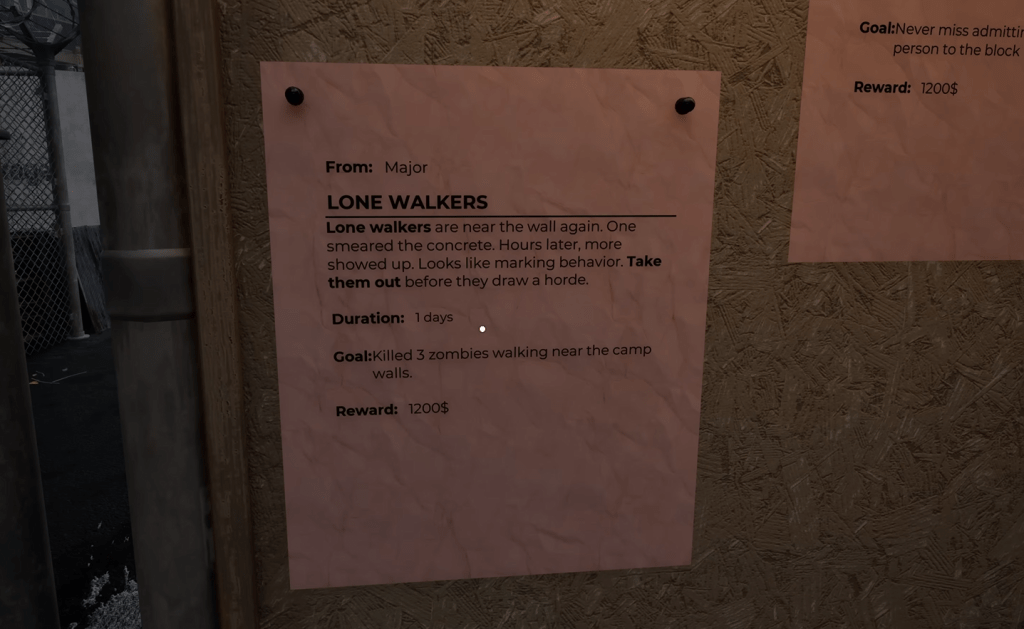 Lone Walkers quest in Quarantine Zone