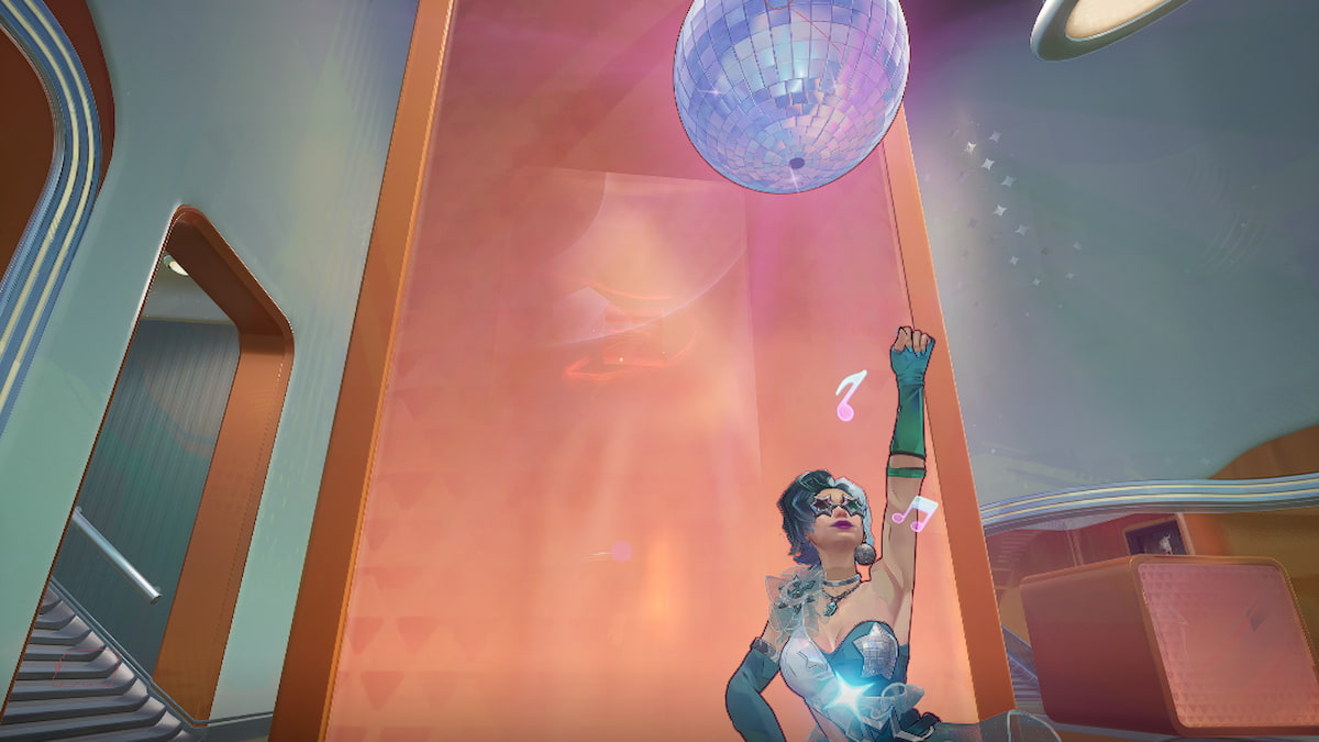 Luna Snow dancing in front of collector's cabinet in marvel rivals