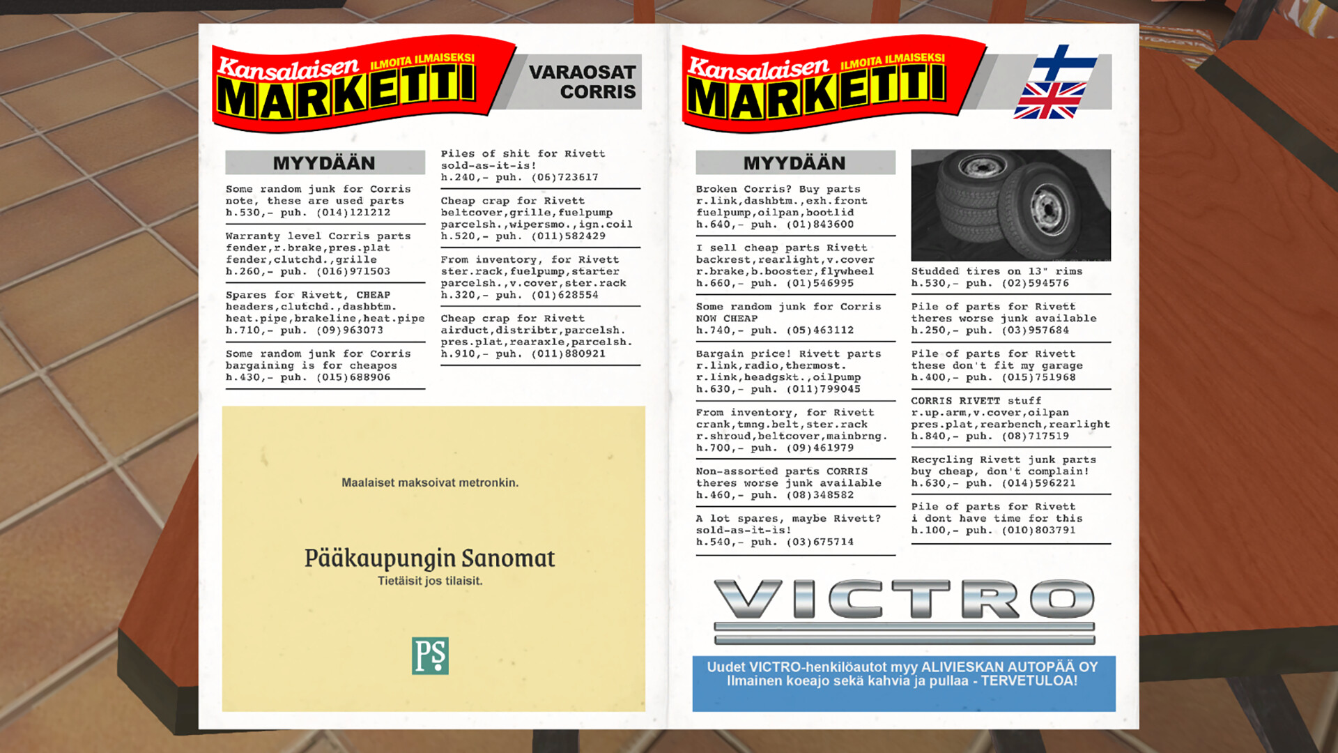 Classifieds Magazine in My Winter Car