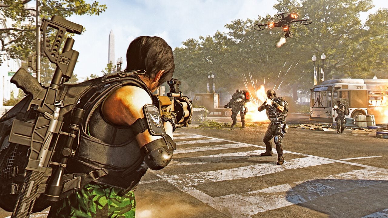 Players shooting enemies in The Division 2