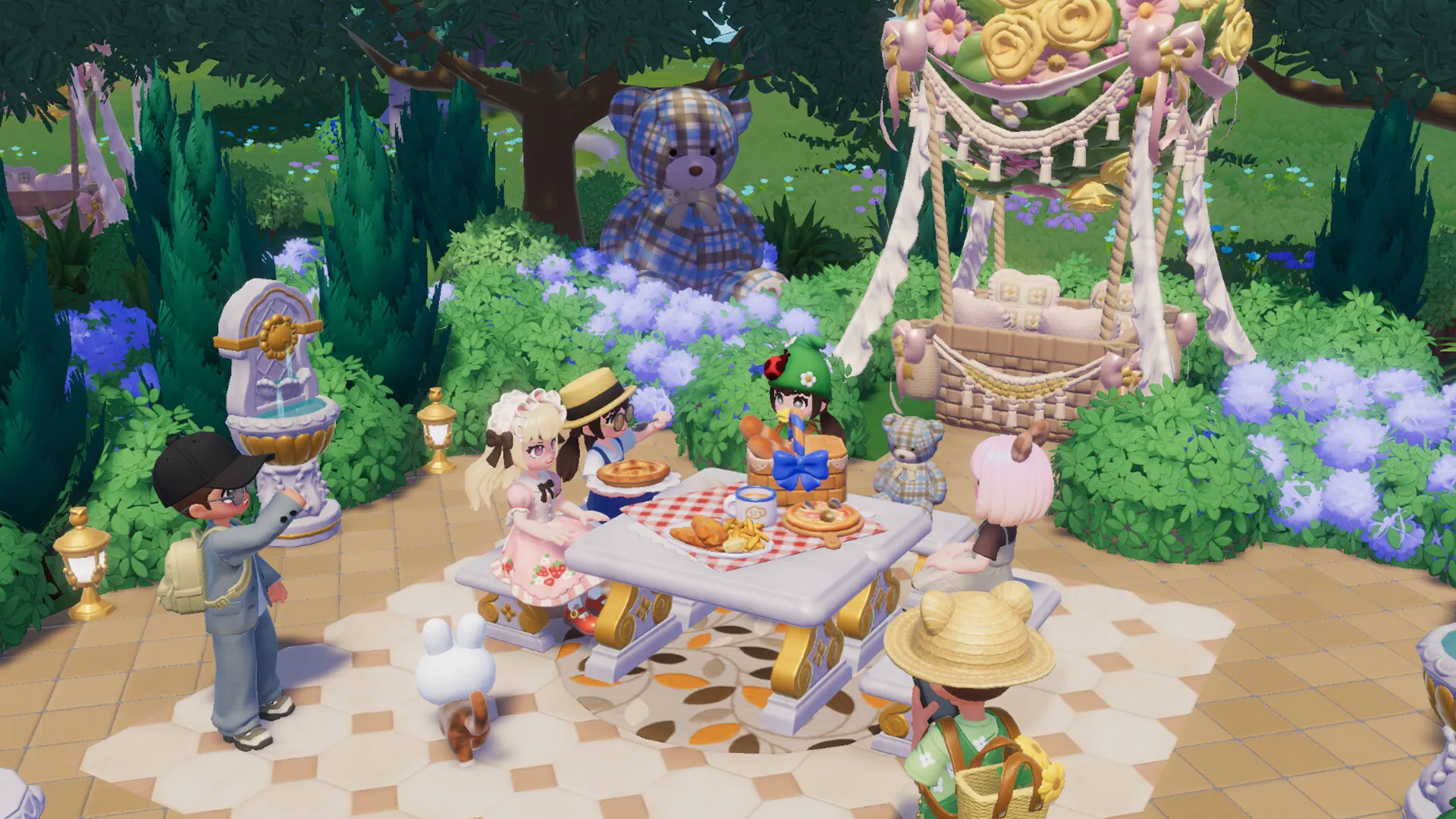 Players enjoying a picnic in Heartopia