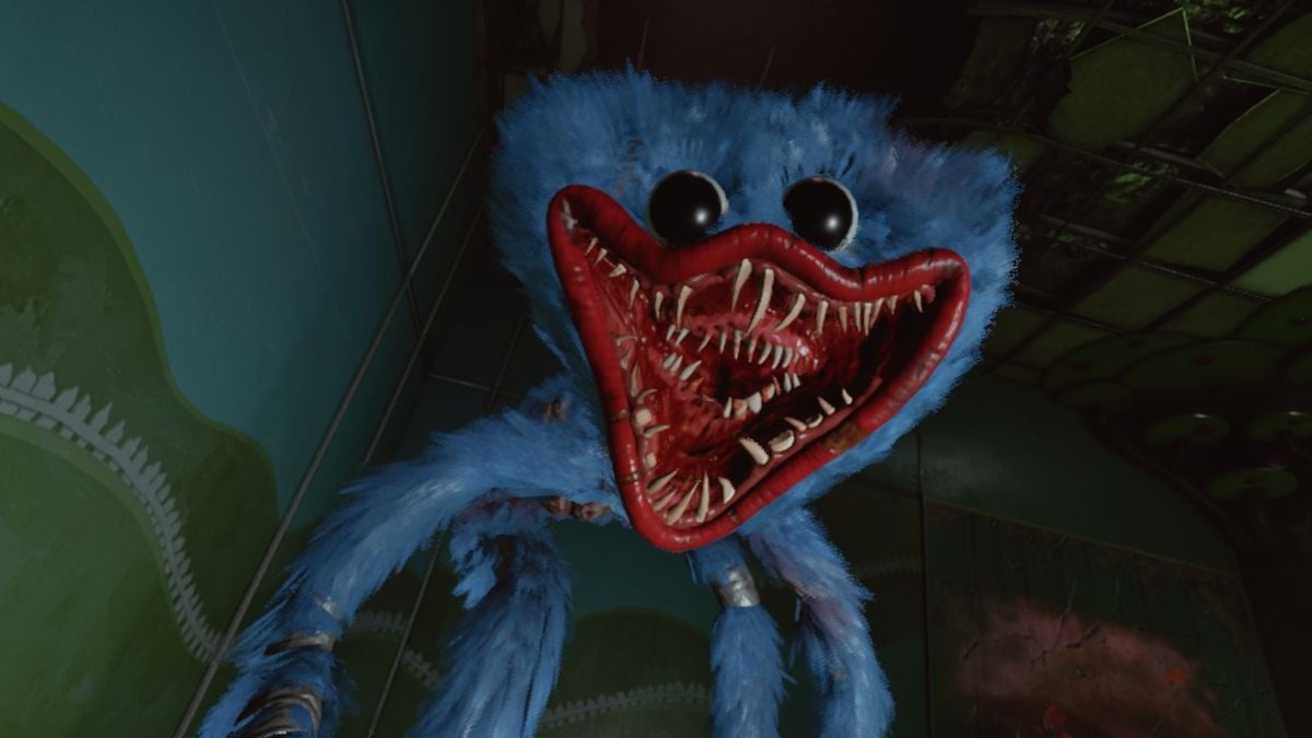 A screaming Huggy Wuggy