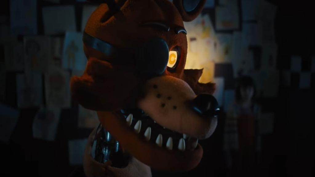 Close up of Foxy in FNAF movie