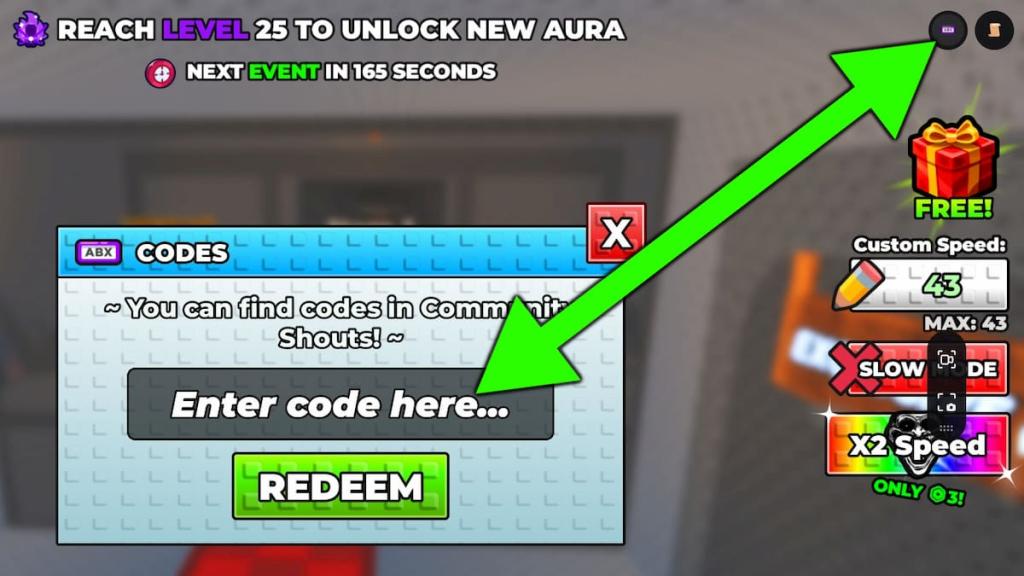 How to redeem +1 Aura Speed Escape codes.